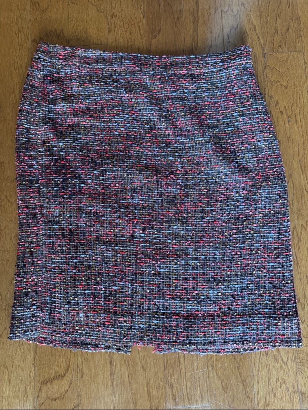 J Crew Textured Tweed Pencil Skirt in Brown & Coral